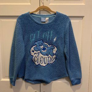 'Get Off My Cloud' Care Bears Pullover Fleece - Blue - Size L - Used (Great)